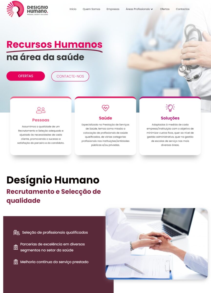 Portfolio Website Cliente Desígnio Humano