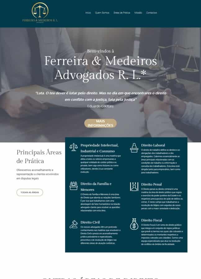 website da Ferreira Medeiros Advogados