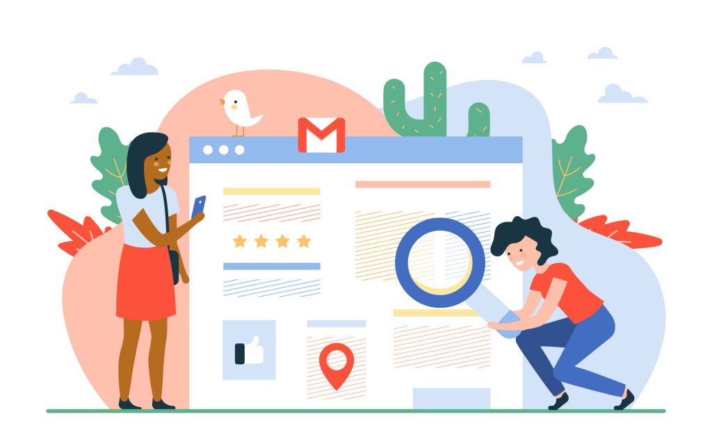 Diagrama visual que representa SEO ligado à visibilidade no Google e Google Maps